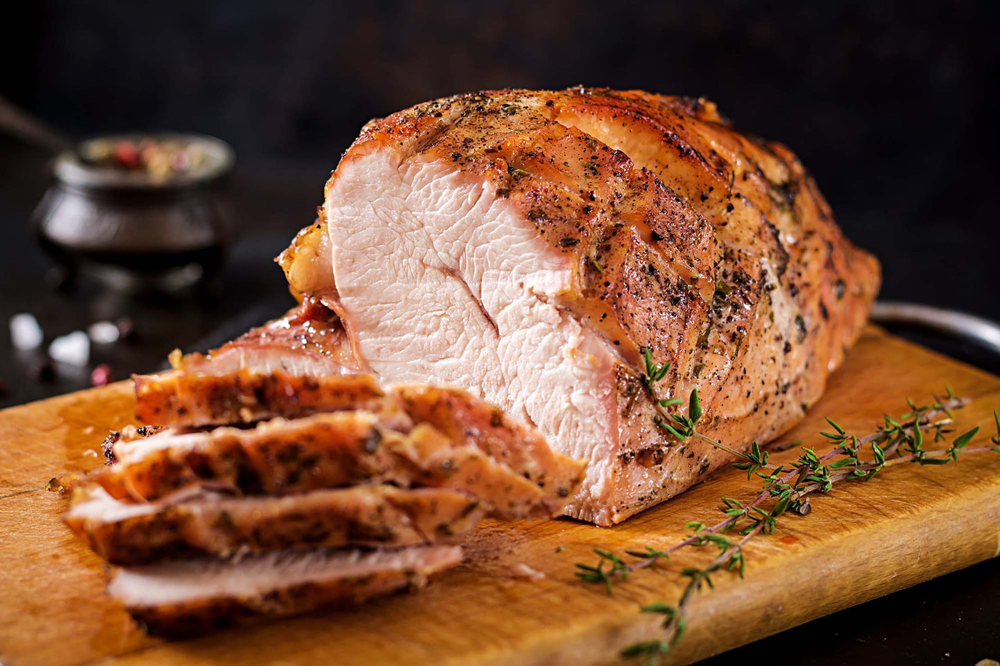 Succulent, juicy roast turkey. Brined for tenderness with Harry J's Turkey brine mix.