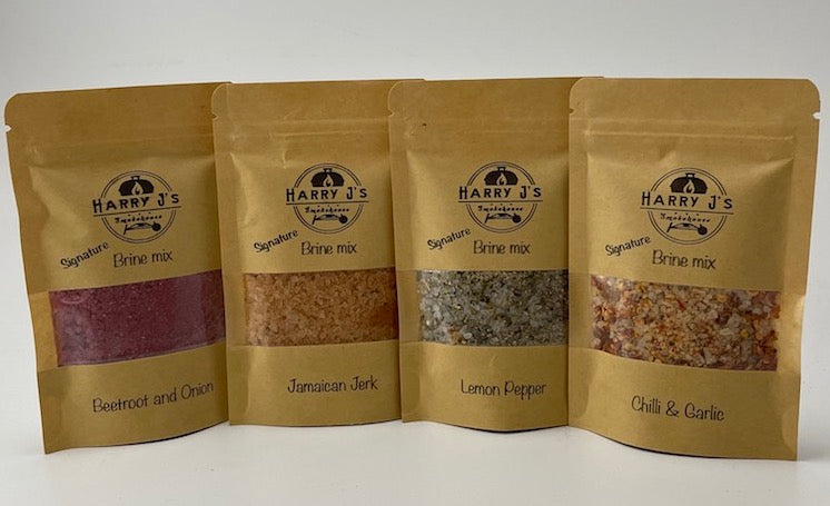 4 mixed pack of Flavoured Meat Brine Mix UK