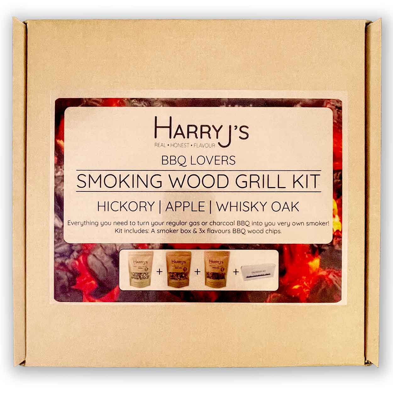 BBQ lovers Smoker box and smoking wood chips gift set